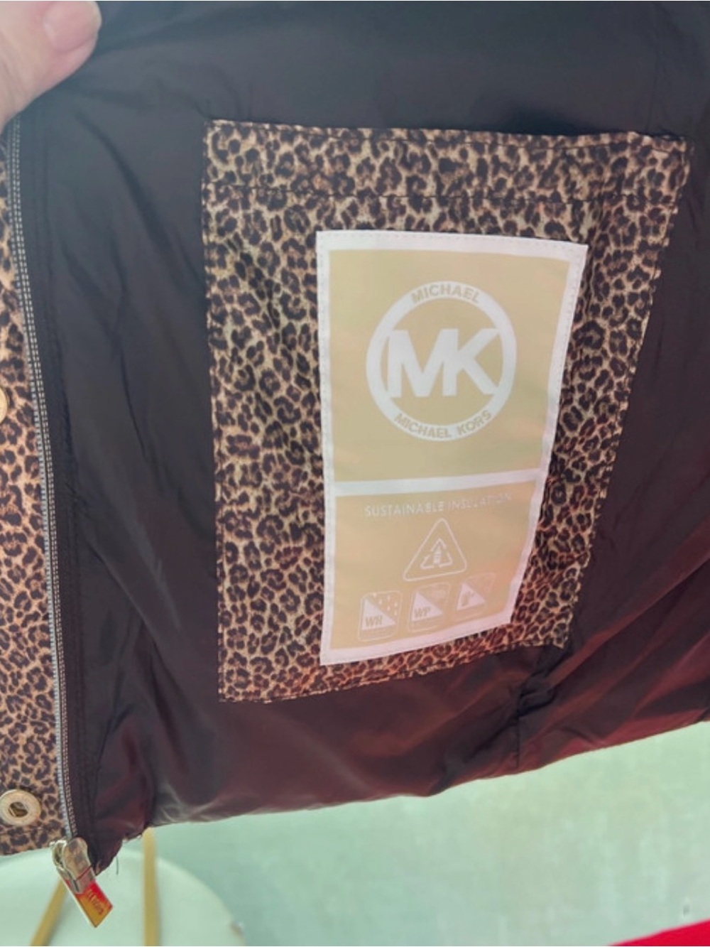Michael Kors Leopard-Print Quilted Hooded Jacket NWT